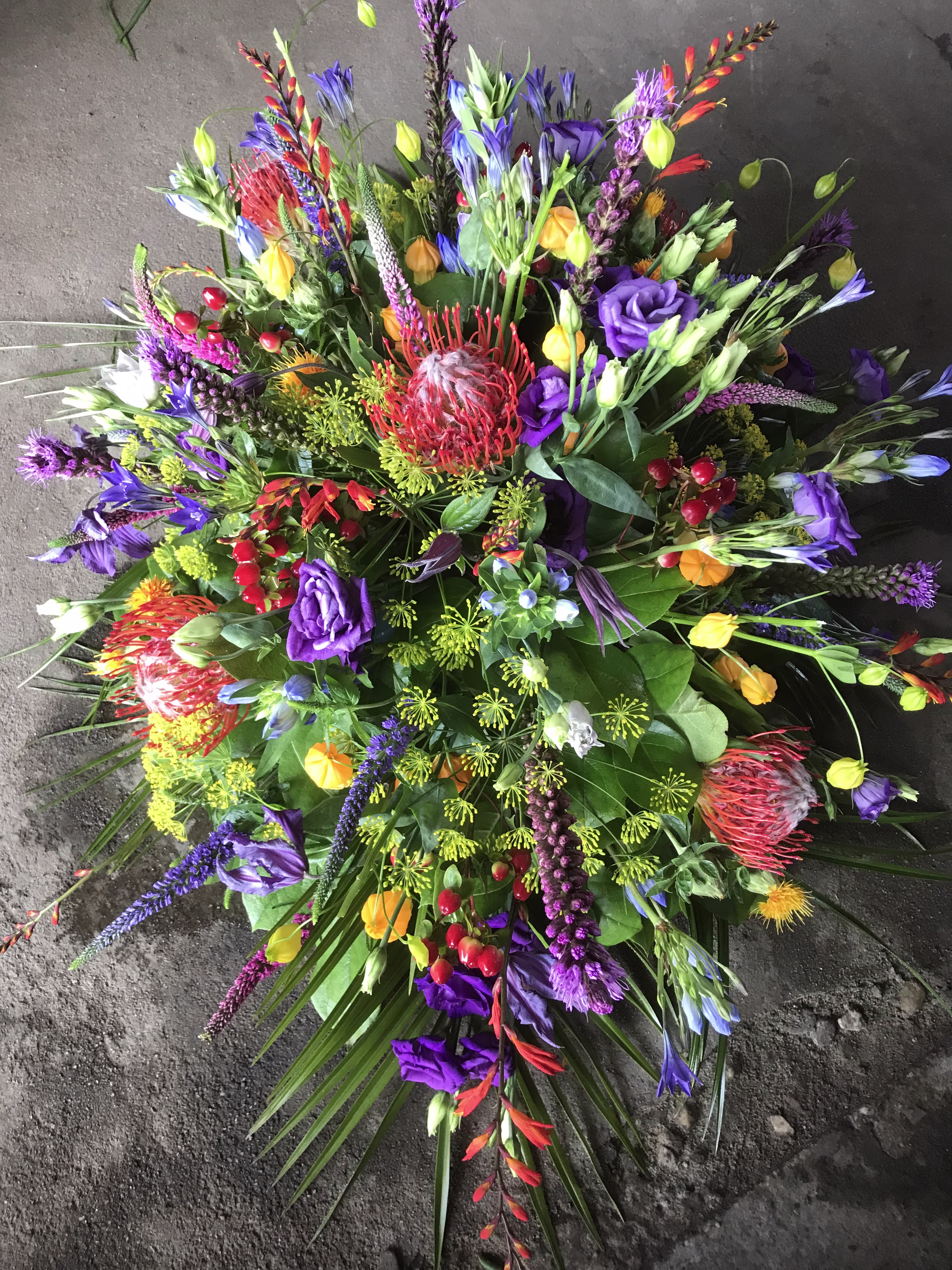 rouwstuk oranje paars